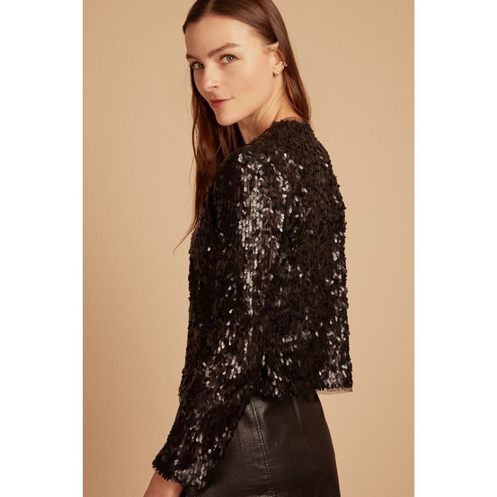 BENETTON Black Sequin Formal Blazer Size S